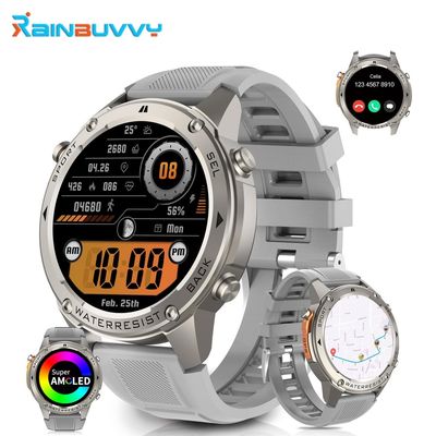 1.43' HD Militärisch hochwertige Anzeige Smart Watch GPS Kompass Wasserdichte Smart Watch Für Android