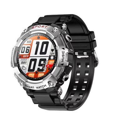 Rainbuvvy T96 Silber 2-in-1 Musik Sport Smart Watch Bluetooth Anruf Schrittzähler