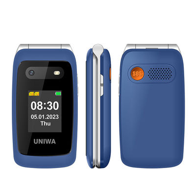 Ein guter Preis. Schnellwahl-Flip ältere Mobiltelefone 1450mAh UNIWA V202T Blau Leichtgewicht Online