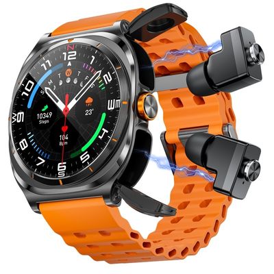 TWS-Headset 2 in 1 NFC 1,53 Zoll AMOLED Fitness Tracker Gesundheit Smartwatch GT98 Ultra