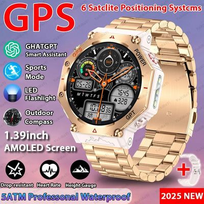Ein guter Preis. 2025 ChatGPT KI-Assistent GPS Smartwatch 5ATM Wasserdicht Dual-Band GNSS Kompass Sport online