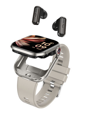 TWS 2-in-1 Bluetooth-Kopfhörer und 2,02'' TFT-Quadratbildschirm Bluetooth-Anruf-Smartwatch mit 400911 Batteriekapazität 3,7 V/25 mAh