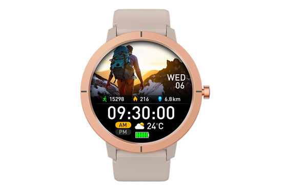 Frau Mann Smart Watch 5ATM Wasserdichte GPS eingebaut Dual-Band GNSS Bluetooth Gold und Bluetooth ausgestattet
