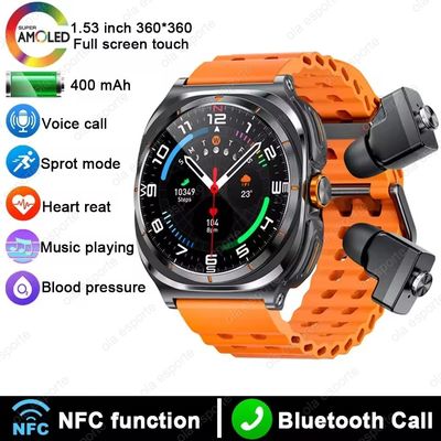 Ein guter Preis. GT98 Kopfhörer Smartwatch, 1,53 Zoll, unterstützt Bluetooth-Anrufe / NFC / Herzfrequenz Online