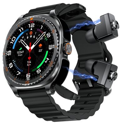 Smartwatch mit Bluetooth 5.3 TFT-Bildschirm und Silikagel-Armband für Sport und Fitness