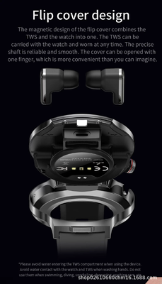 Ein guter Preis. 2 in 1 Smart Watch bietet drahtlose Ohrhörer 185 Zoll IPS-Bildschirm Bluetooth 50 und eingebauten G-Sensor Online