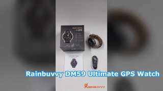 Rainbuvvy DM59 GPS-Smartwatch 1,43 Zoll AMOLED mit Offline-Karte, 5 ATM wasserdicht, 500 mAh